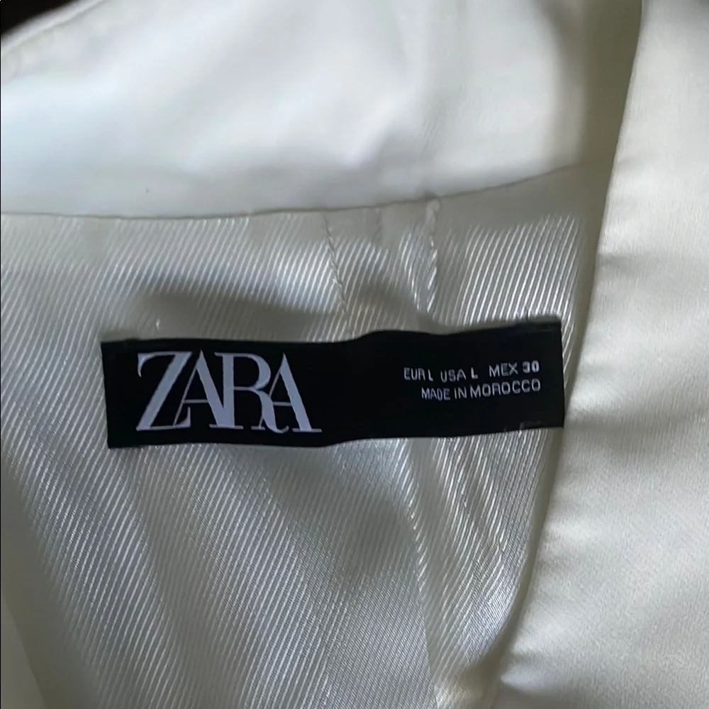 Zara White Blazer Tailored Suit Jacket - Picture 2 of 3